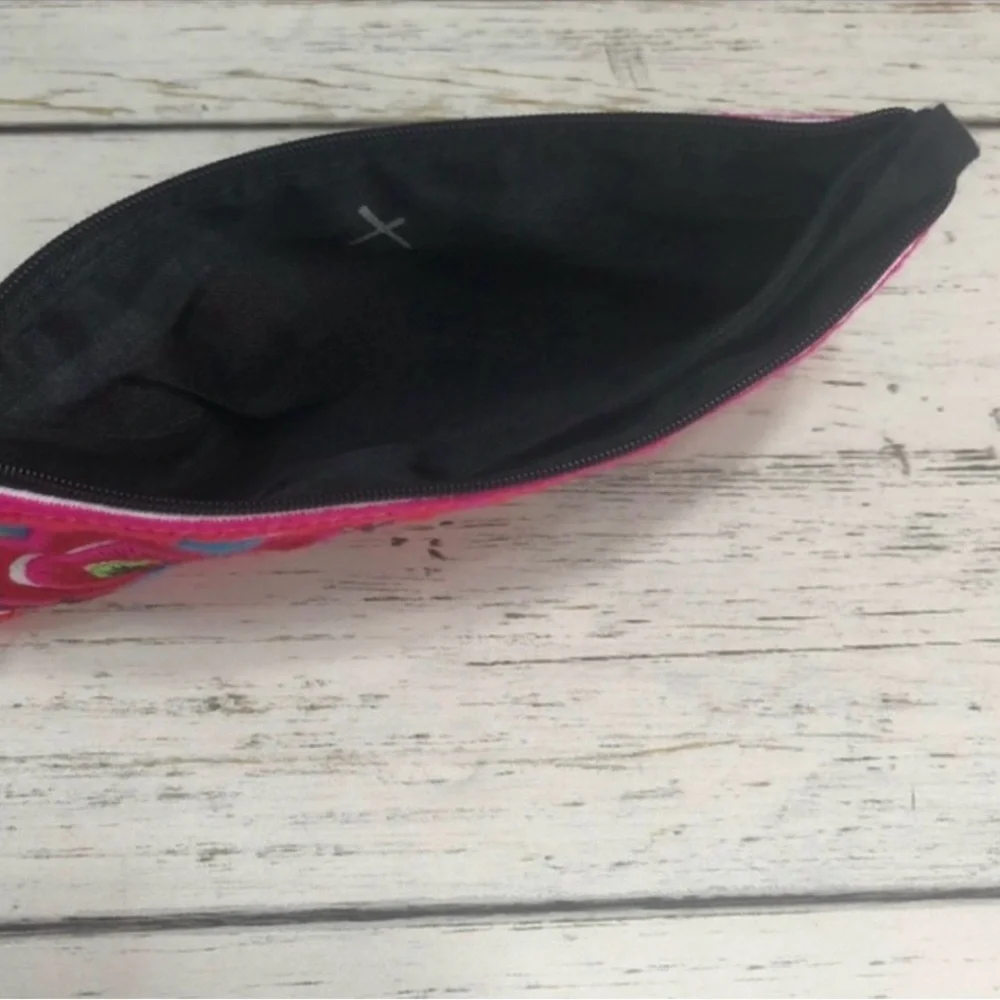 Floral Embroidered Clutch with Wrist Strap Vibrant colors